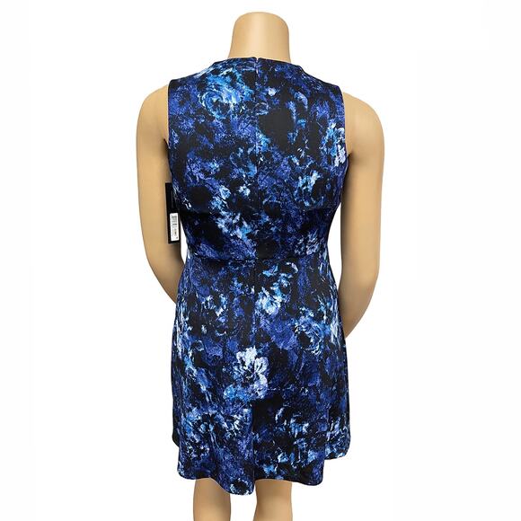 Andrew Marc New York Blue Violet Dress 12P 12 Petite New Sleeveless Fit & Flare - Picture 3 of 11